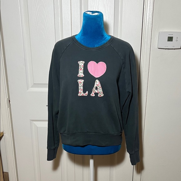 Anthropologie LETLUV I ❤️ LA Crew Sweatshirt Women’s XS - Picture 1 of 6